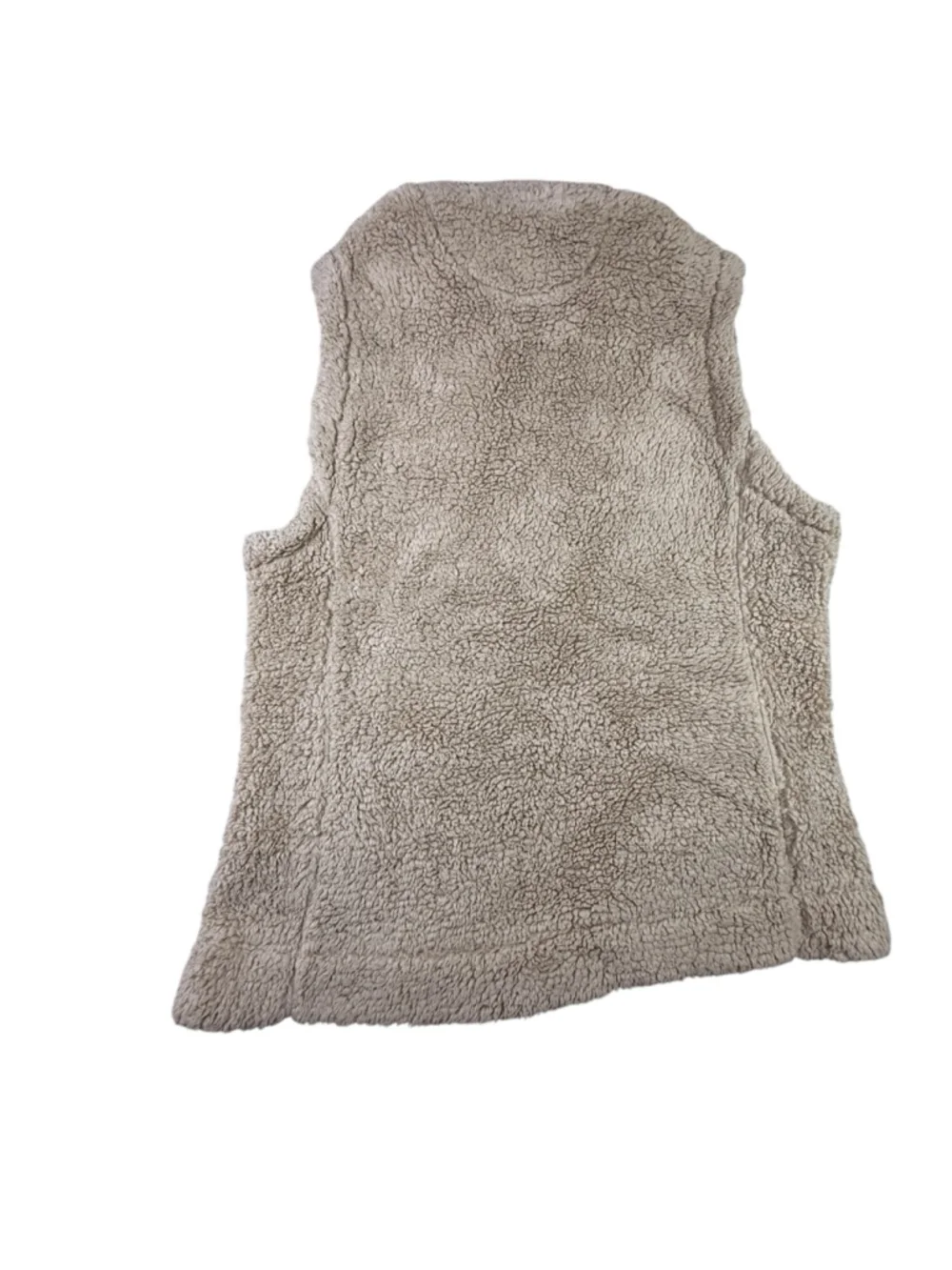 Calvin Klein Sherpa Fleece Vest Women’s Medium Beige Full Zip Cozy Layering Jack